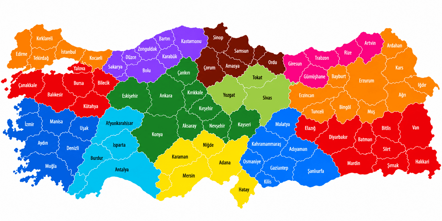 DOST ADR Türkiye hizmet bölgeleri haritası
